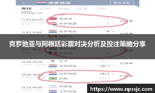 克罗地亚与阿根廷彩票对决分析及投注策略分享